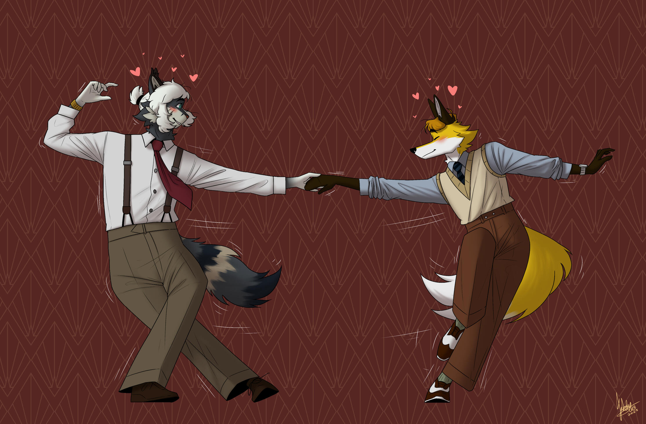Alexei and Golddie swing dancing together