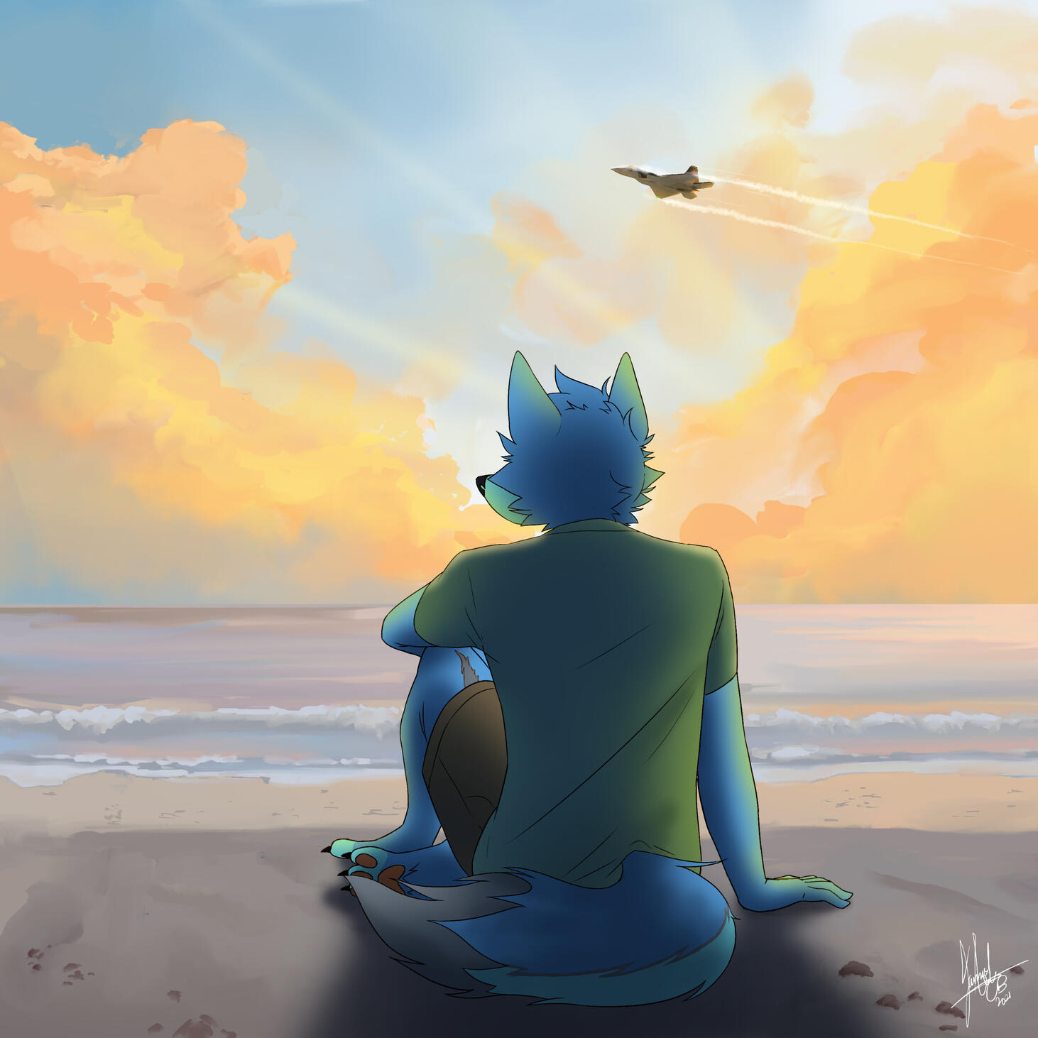 Wadz watching a sunset
