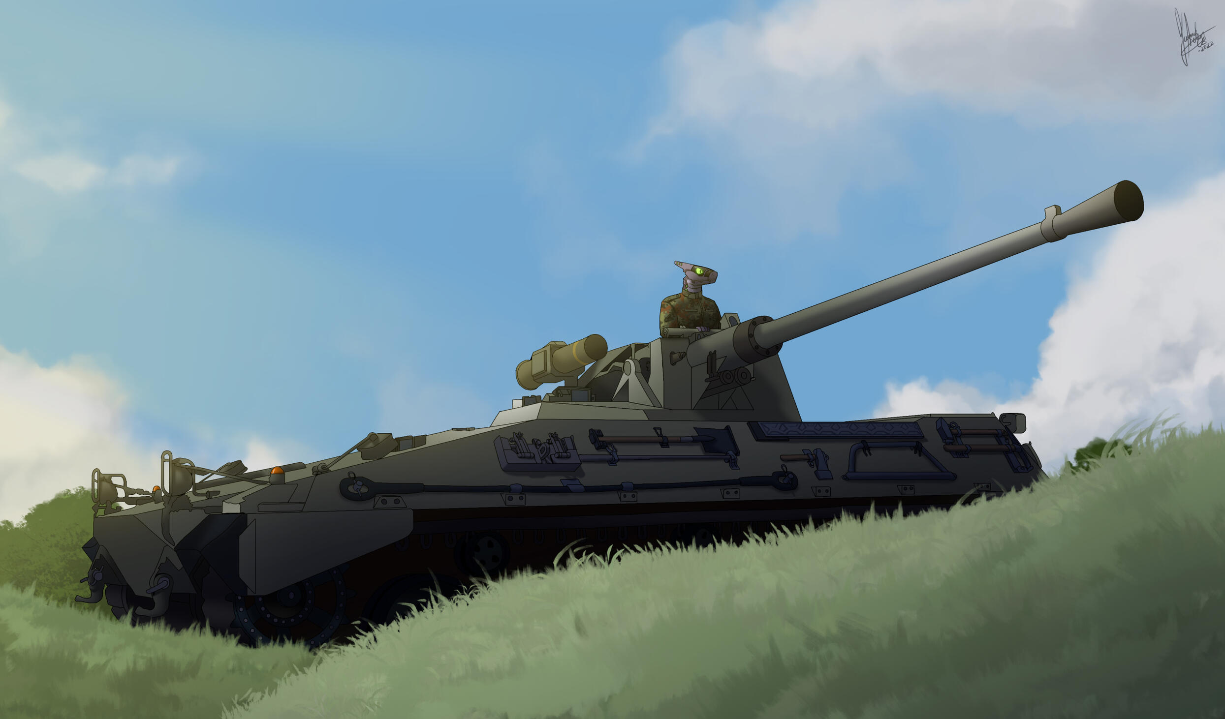 Juicy on his Begleitpanzer 57